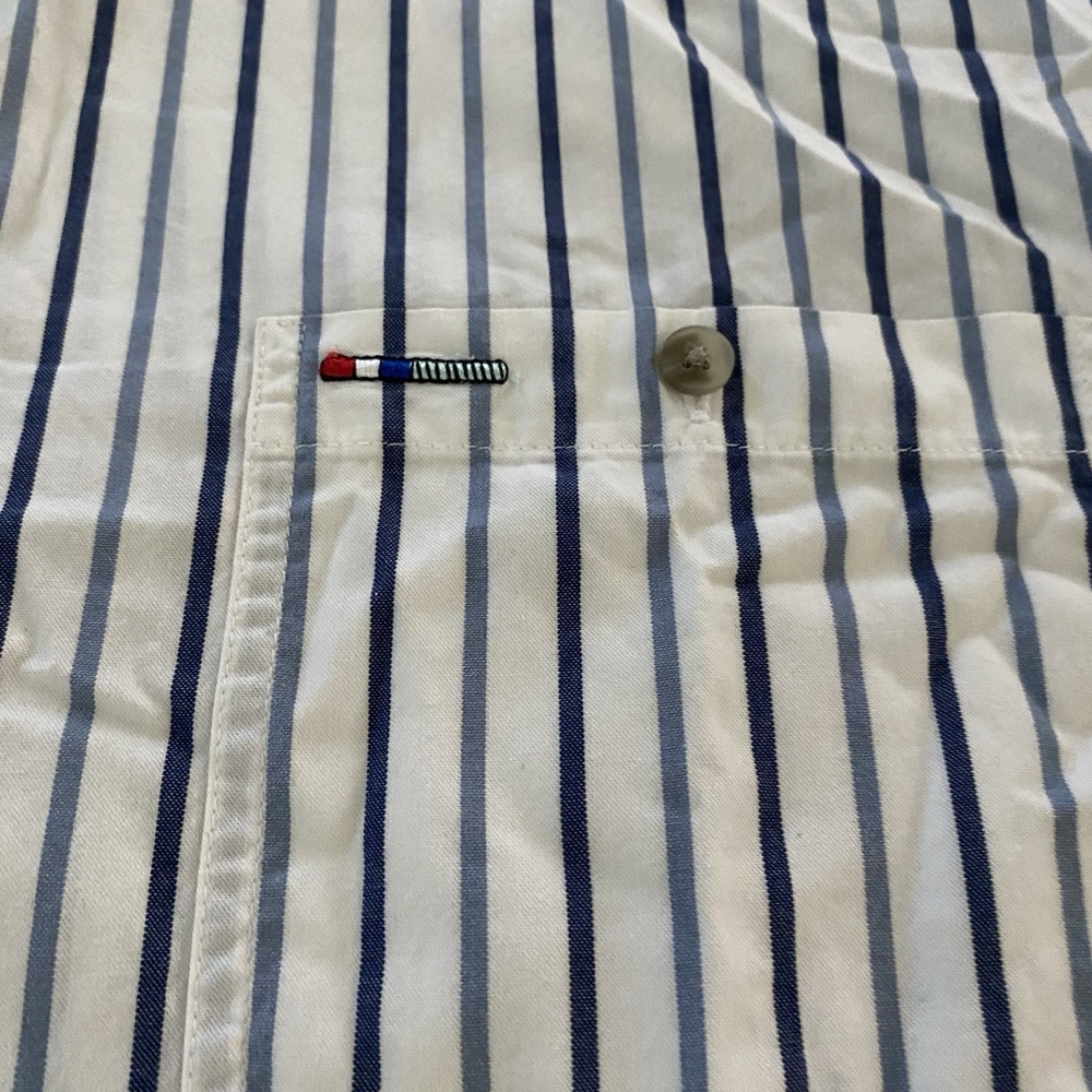 Wrangler Classic Button Up Long Sleeve Western Shirt Men's XL Blue White Striped - Picture 4 of 14
